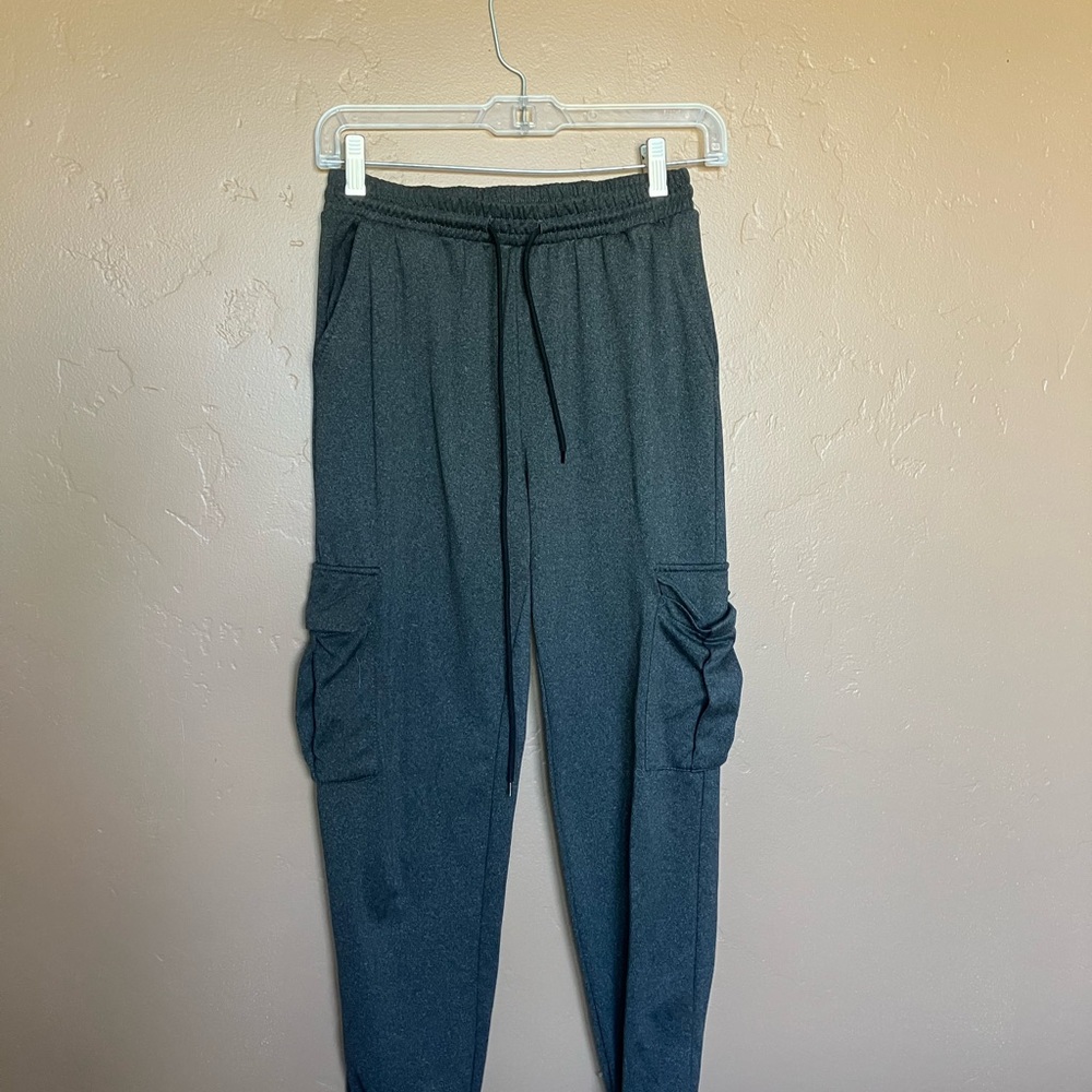 Gray Cargo Jogger Sweat Pants